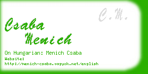 csaba menich business card